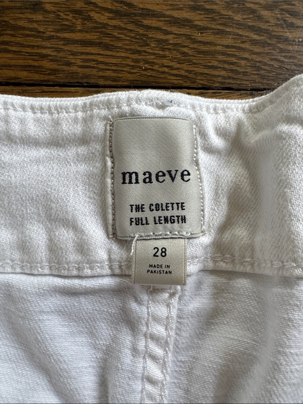 Maeve Colette Full Length Jeans in White, Size 28
